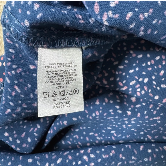 Ann Taylor Shift Dress Confetti 3/4 Sleeve Pockets Blue Purple Round Neck Sz 16 - Picture 11 of 12